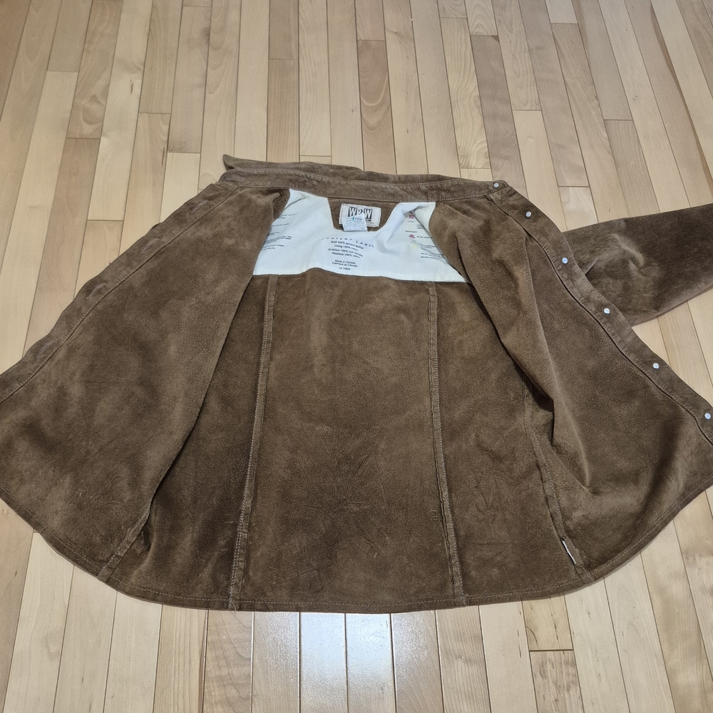 Brown Suede Button-Front  Jacket W2W - Picture 6 of 11